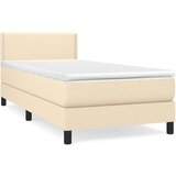 Maison Chic Box spring postelja - Vzmetna postelja z vzmetnico krem 100x200 cm blago SL332, (21890491) Cene