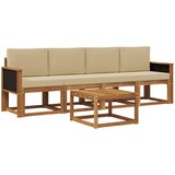  Set vanjskih sofa s jastukom 4 pcs Prirodna | shoptok.hr