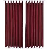  2 kom Bordo Mikro-Satenska Zavjesa s Tregerima 140 x 175 cm | shoptok.hr