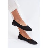 Boto Black Eco-Suede Ballerina Flats with Buckle Anlofi | shoptok.hr