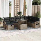 Maison Chic Seti vrtnega pohištva - Vrtna garnitura - Vrtni pohištvo set 9-delna z blazinami siv poli ratan, (21806366) | Shoptok.si