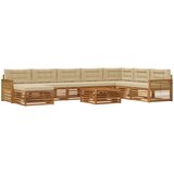  Set vanjskih sofa 9 kom. Prirodna i bež Čvrsto drvo akacije | shoptok.hr
