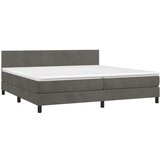  Box spring s madracem LED tamnosivi 200x200 cm baršun | shoptok.hr