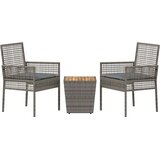 Bistro set za vrt 3 pcs Siva poliratan | Eponuda.com