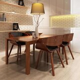  Jedilni stoli 4 kosi rjavi ukrivljen les in umetno usnje, (20700157) | Shoptok.si