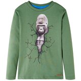 vidaXL Otroška majica z dolgimi rokavi svetlo kaki 104 | Shoptok.si