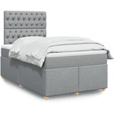 vidaXL Krevet s oprugama i madracem svjetlosivi 120x190 cm od tkanine | shoptok.hr
