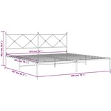 Metalni okvir za krevet s uzglavljem bijeli 193x203 cm | shoptok.hr
