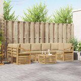  Set vanjskih sofa 8 kom. Bijela i bež Poliester | shoptok.hr