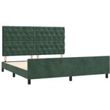  Posteljni okvir z vzglavjem temno zelen 160x200 cm žamet, (20906208) | Shoptok.si