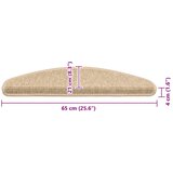  Prostirke za stepenice 15 kom 65x21x4 cm svijetlo bež poluokrugle velike | shoptok.hr