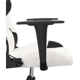 vidaXL Masažni gaming stol Bela in črno umetno usnje | Shoptok.si