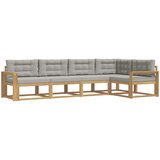 vidaXL Zunanja garnitura za sedenje 4 pcs Bela in svetlo siva, (5000281958) | Shoptok.si