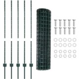 vidaXL Euro ograja z 5 U stebrički Zelena 1,2x10 m Jeklo | Shoptok.si