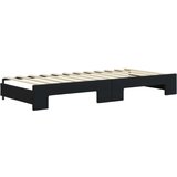 vidaXL Dnevni krevet na razvlačenje s ladicama crni 90 x 200 cm baršun | shoptok.hr