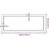  Kupaonska radna ploča 100x40x(2-6) cm netretirano masivno drvo | shoptok.hr
