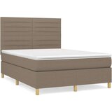  S oprugama i madracem smeđesivi 140 x 190 cm od tkanine | shoptok.hr