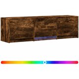 vidaXL TV omarica z LED osvetlitvijo Dimljeni Hrast 140 x 34 x 40 cm, (5000210270) | Shoptok.si