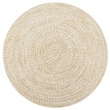 vidaXL Preproga iz jute ročno izdelana bela in naravna 90 cm, (20669051) | Shoptok.si