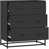  Komoda crna 68x35x76 cm konstruirano drvo i metal | Eponuda.com