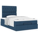  Otomanski okvir kreveta s madraca plavi 120x190 cm od tkanine | shoptok.hr