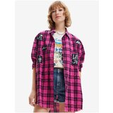 Desigual Pink Dudley Womens Checkered Oversize Shirt - Women | shoptok.hr