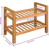  Stalak za cipele s 2 police 50x27x40 cm od masivne hrastovine | shoptok.hr