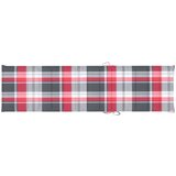  Jastuk za ležaljku crveni karirani 200x50x3 cm tkanina Oxford | shoptok.hr