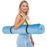 Rebel Active prostirka za gimnastiku za jogu, pilates, fitness, 200x115cm, debljine 1cm, TPE materijal, plava | shoptok.hr