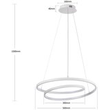  Brilagi-LED luster na sajli TWISTER LED/48W/230V, prigušiva, prečnik 50 cm, bela + daljinski upravljač | Eponuda.com