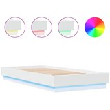 Maison Chic Posteljni okvir - Enojna postelja - Postelja za odrasle z LED lučkami bel 90x200 cm-J9219, (21762160) Cene