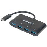 Intellinet usb hub usb c --> 4x usb 3.2, bus powered, manhattan 162746