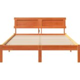  Krevetni okvir s naslonom &amp LED voštana smeđa 120x190 cm od punog drva bora | shoptok.hr