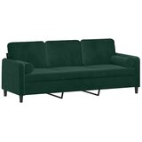  Trosjed s ukrasnim jastucima tamnozeleni 180 cm baršunasti | shoptok.hr