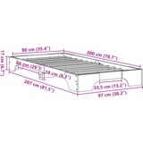  Krevetna okvira Prirodna Drvo od bora 90 x 200 cm Izdržljiva | shoptok.hr