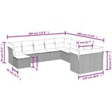  11-dijelni set vrtnih sofa od poliratana s jastucima crni | shoptok.hr