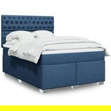 vidaXL Box spring postelja z vzmetnico modra 140x190 cm blago Cene