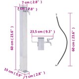  Vrtni stup za vodu 60 cm od nehrđajućeg čelika četvrtasti | shoptok.hr