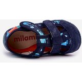 Boto Slippers Milami Children With Velcro In Dinosaur Print Navy Blue Reathiana | shoptok.hr