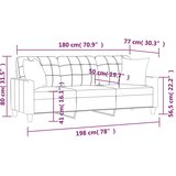  Trosjed s ukrasnim jastucima cappuccino 180 cm od umjetne kože | shoptok.hr