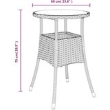  Vrtni stol Ø 60 x 75 cm od kaljenog stakla i poliratana smeđi | shoptok.hr