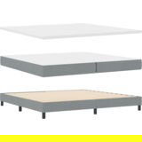 vidaXL Fridrik krevet s madracem svijetlosiv 200x200 cm tkanina, uzglavlje dizajn dijamantskih blokova svijetlosiv 200 cm tkanina | shoptok.hr