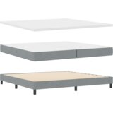 vidaXL postelja s pomladjo z vzmetnico svetlo siva 200x200 cm blago, vzglavje zasnova diamantnih blokov svetlo siva 200 cm blago | Shoptok.si