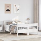 Maison Chic Posteljni okvir - Dvoposteljna postelja - Zakonska postelja brez vzmetnice bel 160x200 cm trdna borovina-J3520, (21760703) | Shoptok.si