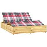 Maison Chic Dvojni Ležalnik - Sončna ležalnik z blazinami impregnirana borovina, (22057579) | Shoptok.si