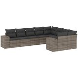  The Living Store Vrtna sedežna garnitura 9-delna z blazinami siv poli ratan - Vrtna Sedežna Garniture, (21443145) | Shoptok.si