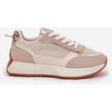 Boto Ladies Sports Shoes With Mesh On Platform Beige Poova | shoptok.hr