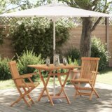 vidaXL 3-delni zložljivi vrtni bistro set iz solidnega akacijevega lesa | Shoptok.si
