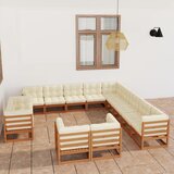 The Living Store Vrtna sedežna garnitura z blazinami 13-delna medeno rjava - Vrtna Sedežna Garnitura, (21424876) Cene