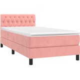  box spring s madracem LED ružičasti 90x190 cm baršunasti | shoptok.hr